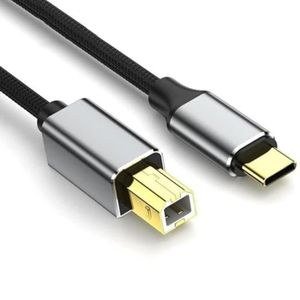 USB-B printer cable, USB 2.0 , Type-C to USB-B Cable, 1M,black