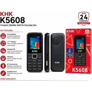 KHK K5608 Dual SIM Feature Phone – Bluetooth, Wireless FM Radio, Spotlight Torch, Strong Signal, Vibration Alert – Black