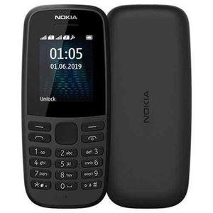 Nokia 105 ROM Dual Sim - Black + Free Earphones - White And Back Cover - Black