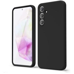 Samsung Galaxy A35 Soft Liquid Case Skin Touch Feel Phone Cover Black
