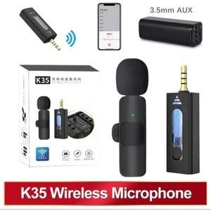 K35 Wireless Microphone with Single Lavalier Mic for Content Creation - Black