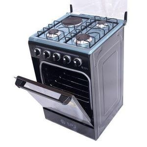 SPJ 50× 3 Gas Burners + 1 Electric Hotplate, Gas Oven Cooker - Black (3YRS WRNTY)