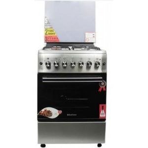 Blueflame 60 X 3 gas burners and 1electric hot plate with electric oven inox - ( Made in Turkey ) (3YR WRNTY)