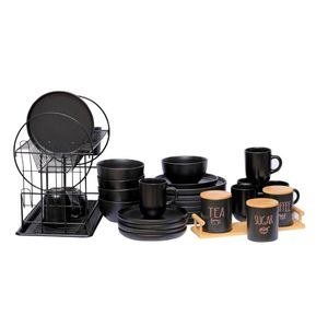 This is a 29pc Matte Black Dinner set Combo