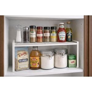 Metallic 1-Tier Pantry Rack, Kitchen Cabinet Organization Food Storage Organizer For Pantry Organizer Shelf