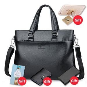 5-piece Men's Business Briefcase,Diagonal Handbag,Shoulder Bag - Black