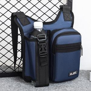Men's casual shoulder bag, multi-layered commuter bag