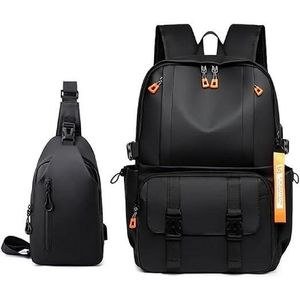 Genetic 2 Pieces Laptop Backpack, Large Size Travel Backpack,Flight Approved Carry On Casual sling daypack for Men or Women