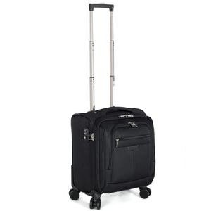 16/ Cabin Luggage Case Soft Travel Bag Luggage Expandable Pilot Suitcase With 8 Wheel Spinner Extreme Durability - Black