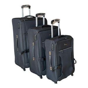 Dfavors 3 In 1 Suitcase with Two Wheels Extreme Durability - Black