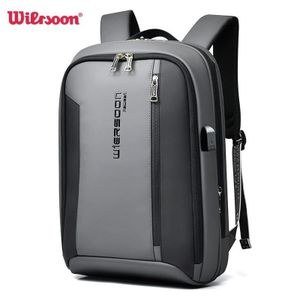 Wiersoon Business Backpack for Men Slim & Expandable Travel Laptop Backpack with USB Charger Port – Multicolor