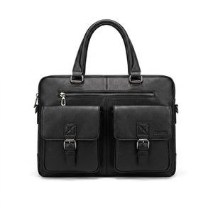 Jeep laptop briefcase bag with a distinctive vintage finish. Laptop briefcase bag stylish PU laptop bag features two front buckled pockets for