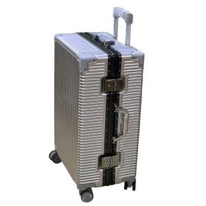 MEDIUM SIZE-Aluminum Frame Rolling Luggage Spinner Men Trolley Travel Suitcase