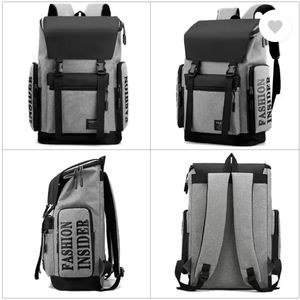 Men's Casual Fashion Backpack - Grey, Black