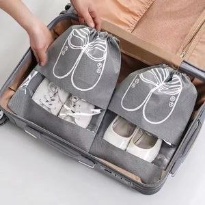1 pc of Multi-Purpose Dustproof Shoe/cloth Storage travel Bag – Drawstring Travel & Closet Organizer-multicolor