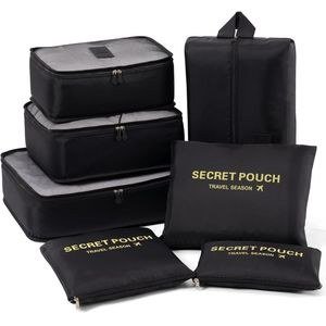 Travel Pouch 6-Piece Set Arrangement Case Clothes Stora ge Bag Packing Cubes Suitcase Organizer Overseas Travel Convenient Lightweight Bags – Multicolor