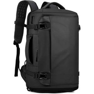 Df Large Capacity Travel, Rucksack, Water Repellent Fabric, Zipper, Square Backpack, Compatible with PC