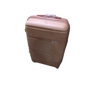 Beige Hard-Shell Trolley Suitcase with Smooth Finish
