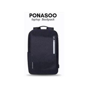 Panasoo Anti Theft Laptop Bag With Charging Port - Black