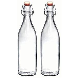 1ltr Glass bottle with swing top Transparent