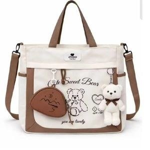 Kawaii Tote Bag, Girls Cute Aesthetic School Handbag Bag Crossbody Bag Shoulder Bag Multi Pockets School Bag With Coin Bag