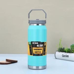 1.2L Vacuum Insulated Water Bottle featuring a Convenient Folding Carrying Handle - multicolor