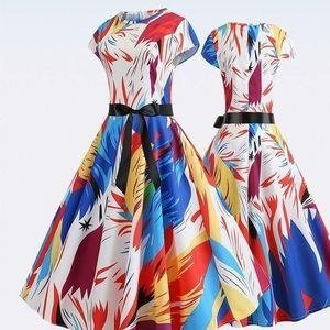 Ladies Vintage Gown Office Birthday Party Dresses