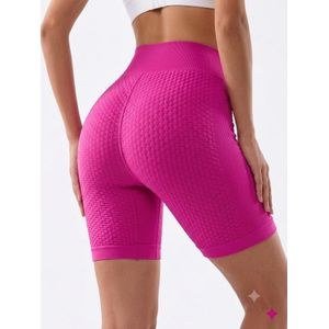 Women's Plain White Bikers - Pink