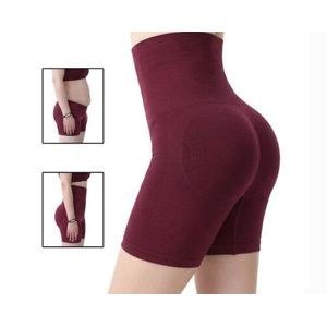 WAIST SUPPORT Biker High waist Trainer-Maroon