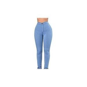 High Waist Body Shaper Ladies Jean - Sky Blue, Pockets May Vary