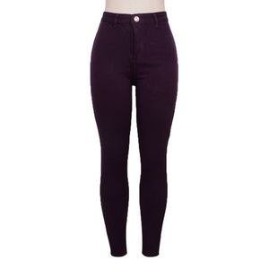Ladies' High Waist Jeans - Purple