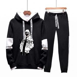 Men's Suit/Men's Printed Hoodie Suit, Hoodie + Sweatpants