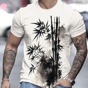 Men's Bamboo-Print T-Shirt – Pale Colour
