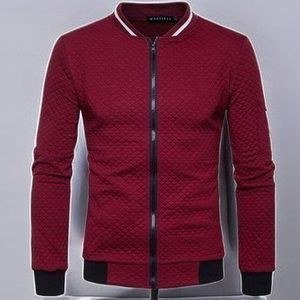 Berrykey Mens Zipper Blazers Lightweight Jackets - Burgundy