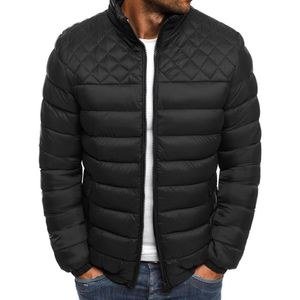 Berrykey Men's Winter Warm Standing Collar Casual Thick Cold Proof Jacket Black