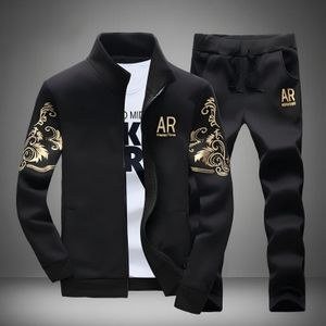 Men's Tracksuits Sweatsuits For Men 2 Piece Sets-Black