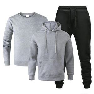 Gadtom 3-piece men's casual sports long-sleeved sweatshirt + pants set