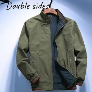 Berrykey Mens Lightweight Jackets Double Sided Wear Outerwear - Green
