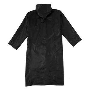 Black Hooded Raincoat – Long Outline