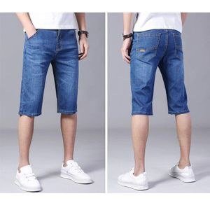 Banagat Men's Casual Classic Blue Denim Capri Shorts