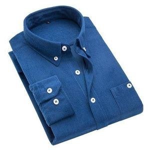 Men's Office Formal Long Sleeve Business Shirt - Blue