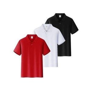 3 Plain Designer Polo Shirts - Black, White, Red