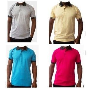 4 Unisex T-shirt, Grey-Black, Cream-Black,Pink-Black, Blue-Black.