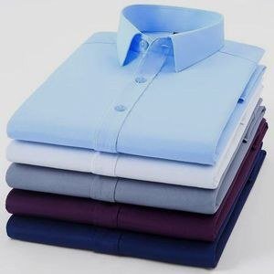 Men's Office Shirts Long Sleeve , 5 Pieces -Multicolor