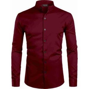Mens Long Sleeved Shirts 1 Piece - Maroon