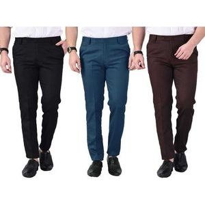 3 in 1 Pack of Men's Gentle Formal Trousers - Multicolor