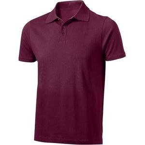 Short Sleeve Plain Collar T-Shirt - Maroon