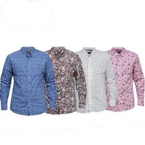 4 Pieces Of Any Patterned Mens Long Sleeved Designer Shirts - Multicolor