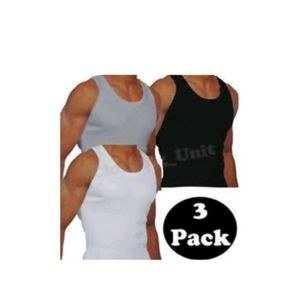 3Pack Of Men's Vest - White, Black, Gray