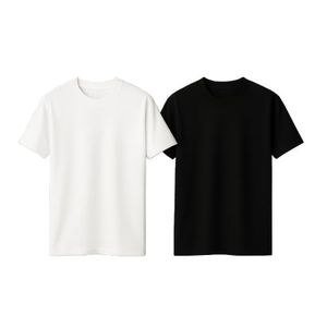 Pack Of 2 Short Sleeve Round Neck T-Shirts - White/Black